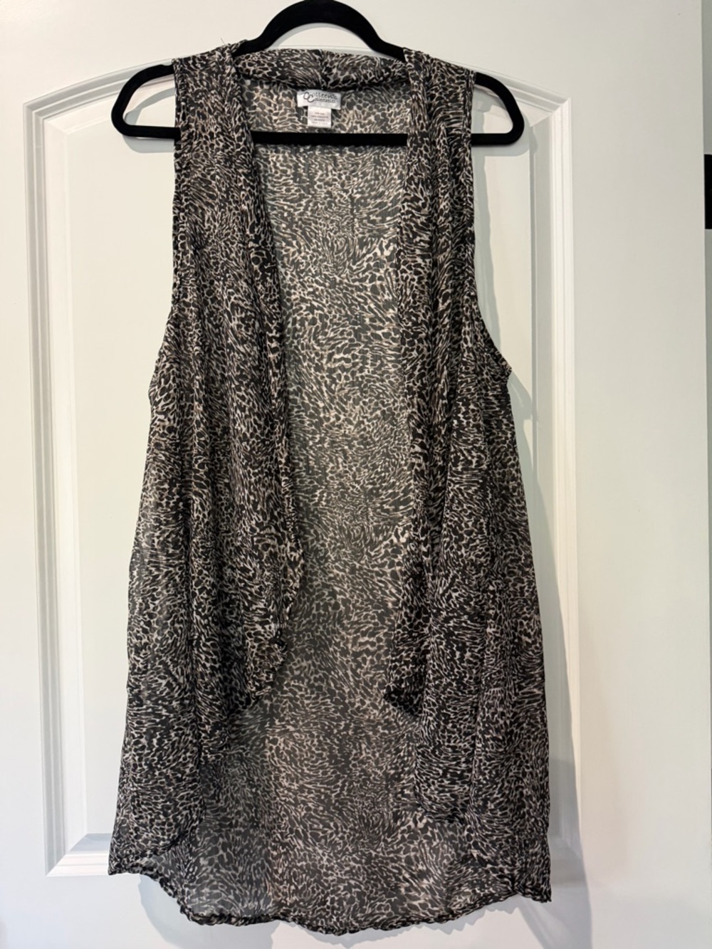 Colleen’s Collectibles- Leopard Sheer Printed Open Drape Camisole (O/S)